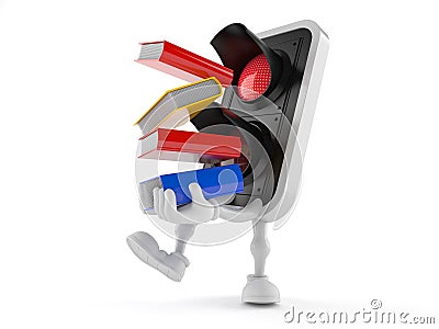 Red light character carrying books Stock Photo