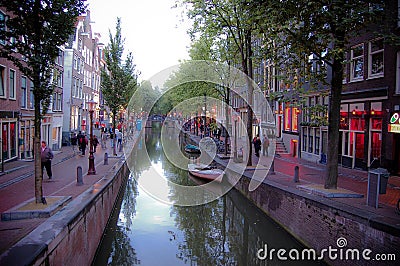 Red Light District in Amsterdam Editorial Stock Photo