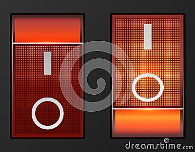 Red light electric switch Vector Illustration