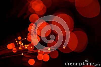 Red light with Fiber Optics Stock Photo