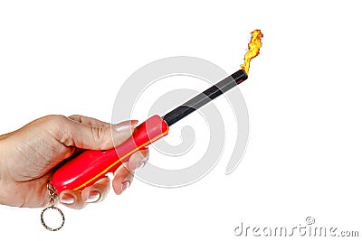 Red lighter for kitchen Stock Photo