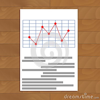 Red line chart Vector Illustration