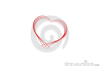 Red line heart Stock Photo