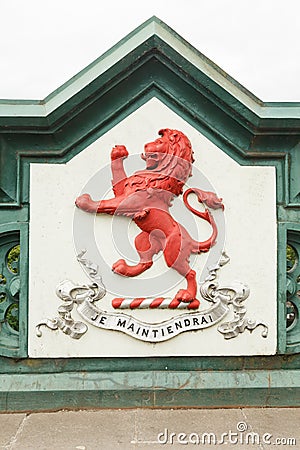 Red lion coat of arms Stock Photo