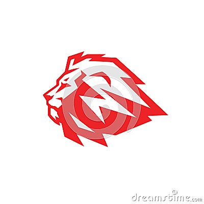 Red Lion Logo Mascot Design Template Vector Illustration