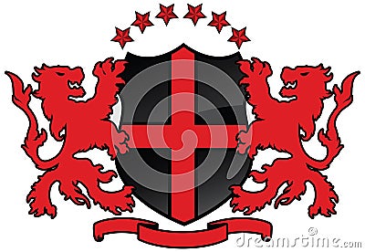 Red Lion shield Vector Illustration