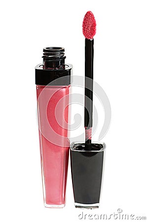 Red lip gloss Stock Photo