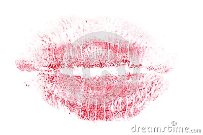 Red lip imprint Stock Photo