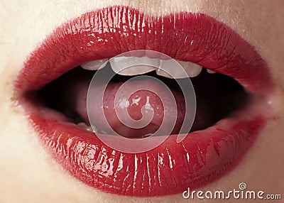 Red lips Stock Photo