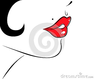 Red lips Vector Illustration