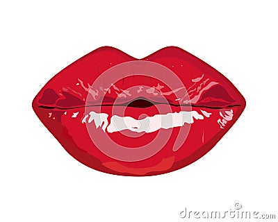 Red lips Vector Illustration