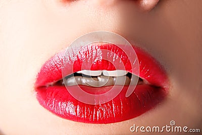 Red lips Stock Photo