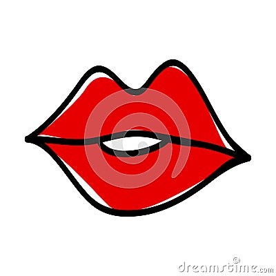 Red Lips Vector Illustration