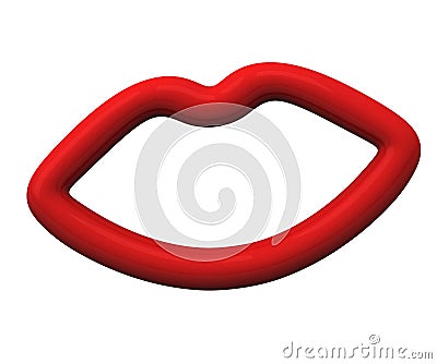 Red lips frame 3d Stock Photo