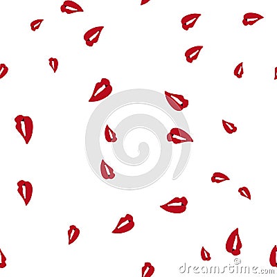 Red lip pattern seamless Vector Illustration