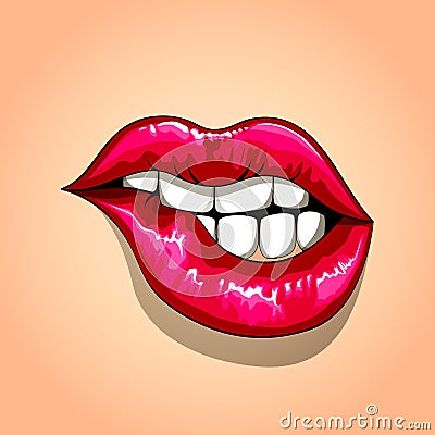 Red lips Vector Illustration