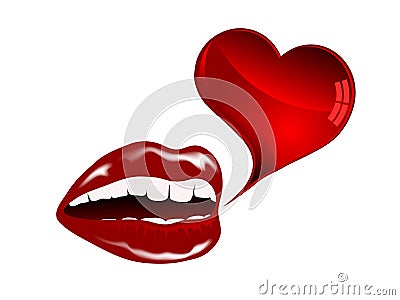 Red lips Vector Illustration