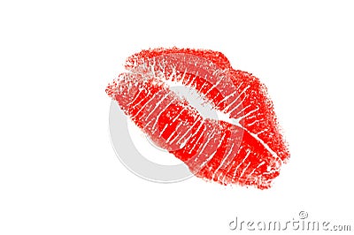 Red lipstick kiss Stock Photo