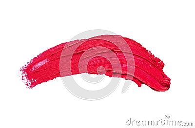 Red lipstick smear on white background Stock Photo