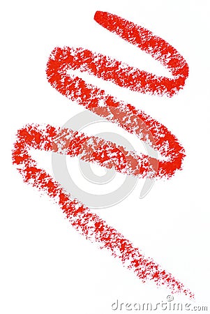 Red lipstick trace over white Stock Photo