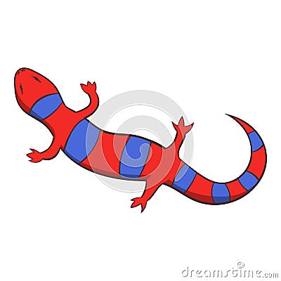 Red lizard icon, cartoon style Vector Illustration