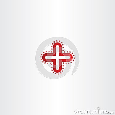 red logo medical cross icon Vector Illustration