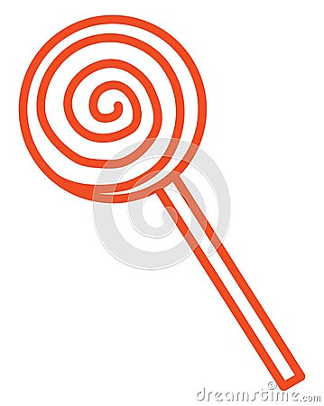 Red lolipop, icon Vector Illustration