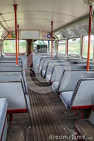 Red London Routemaster bus. No 14 Editorial Stock Photo