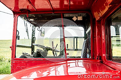 Red London Routemaster bus. No 14 Editorial Stock Photo