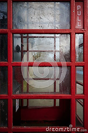red london telephone box close up symmetric Stock Photo