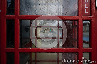 red london telephone box close up symmetric Editorial Stock Photo