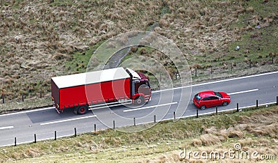 Red lorry Stock Photo