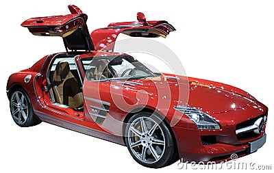 Red luxury coupe isolated Stock Photo