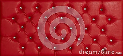 Red luxury leather diamond studded background Stock Photo