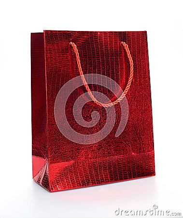 Red luxury shopping bag Stock Photo