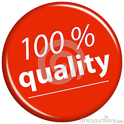 red magnet with text 100% quality Vector Illustration