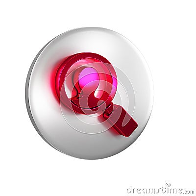 Red Magnifying glass for search a people icon isolated on transparent background. Recruitment or selection. Search for Stock Photo