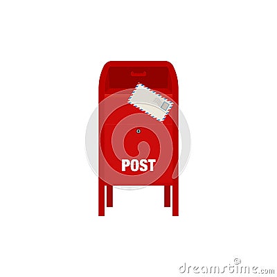 Red mail post box vector illustration Vector Illustration