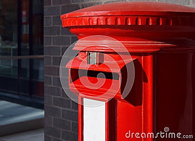 Red mailbox in Birmingham downtown Stock Photo