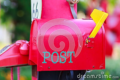 Red mailbox Stock Photo