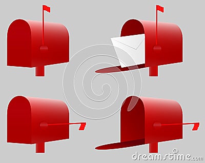 Red Mailbox. Vector Vector Illustration