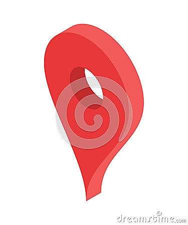 Red map pin location pointer minimalist 3d icon vector illustration. GPS GPRS place position locate Vector Illustration
