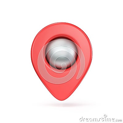 Red map pointer 3D Cartoon Illustration