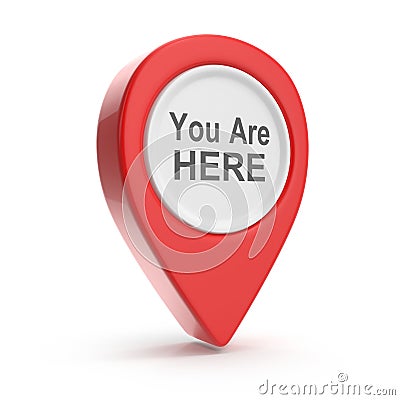 Red Map Pointer - Your Are Here Stock Photo