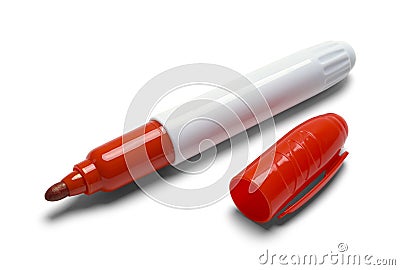 Red Marker and Cap Stock Photo