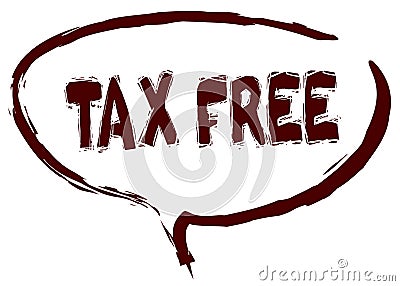 Red marker sketched speech bubble with TAX FREE message. Stock Photo