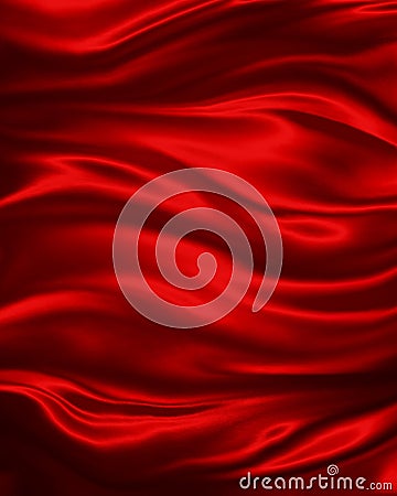 Red material background with draped folds and wrinkles with silk texture Cartoon Illustration