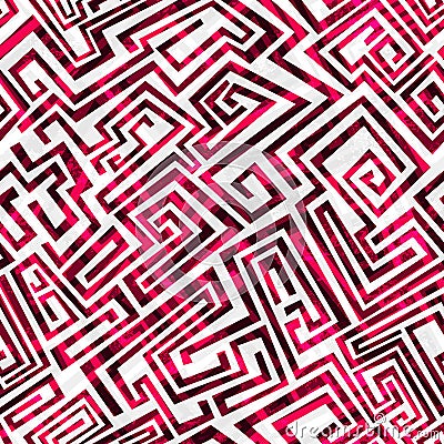 Red maze seamless pattern Vector Illustration