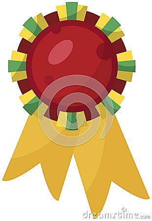 Red medal in flat Vector Illustration