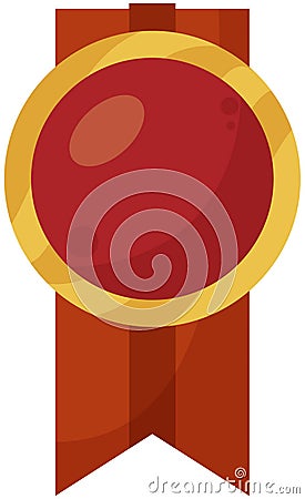 Red medal in flat Vector Illustration